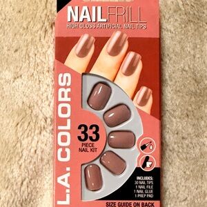 L.A. Colors Brown High Gloss Nail Frill Artificial Nail Tips